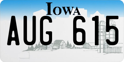 IA license plate AUG615