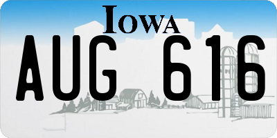 IA license plate AUG616