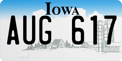 IA license plate AUG617