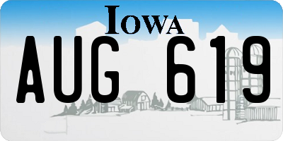 IA license plate AUG619