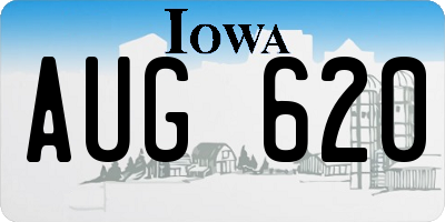 IA license plate AUG620