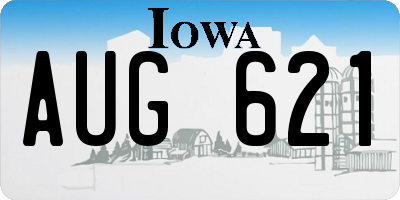 IA license plate AUG621