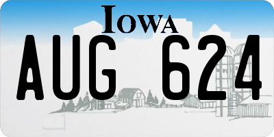 IA license plate AUG624