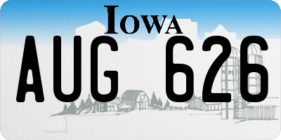 IA license plate AUG626