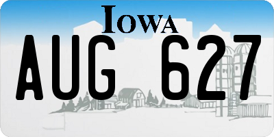 IA license plate AUG627