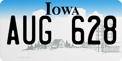 IA license plate AUG628
