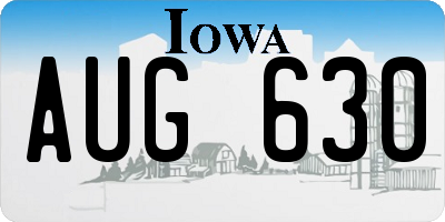 IA license plate AUG630