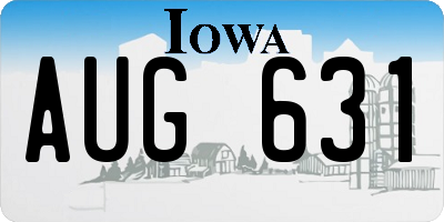 IA license plate AUG631