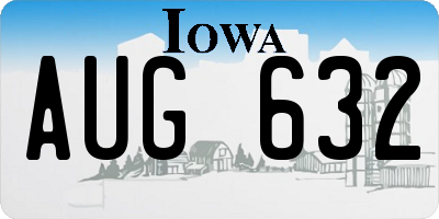 IA license plate AUG632