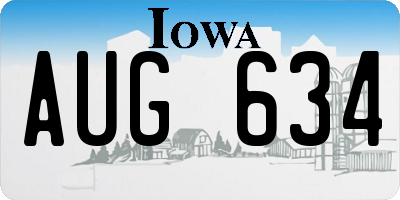 IA license plate AUG634