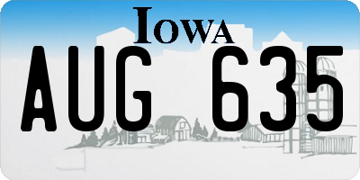 IA license plate AUG635