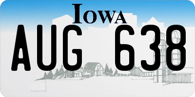 IA license plate AUG638