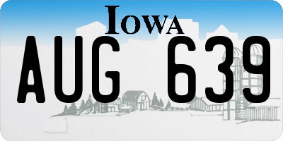IA license plate AUG639