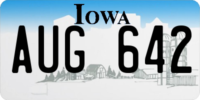 IA license plate AUG642