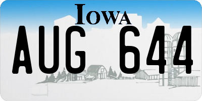 IA license plate AUG644