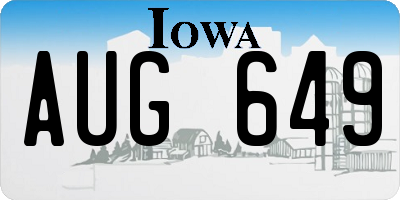 IA license plate AUG649