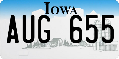 IA license plate AUG655