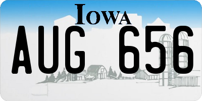 IA license plate AUG656