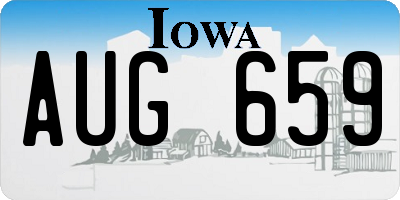IA license plate AUG659