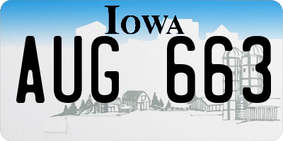 IA license plate AUG663