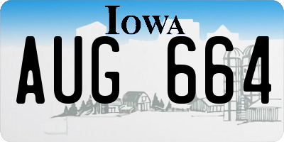 IA license plate AUG664