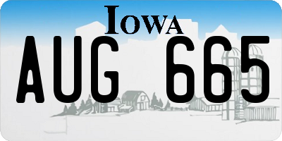 IA license plate AUG665