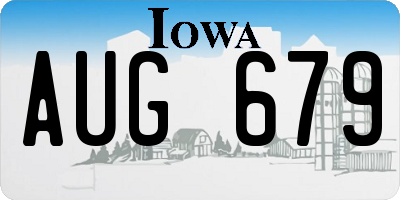 IA license plate AUG679