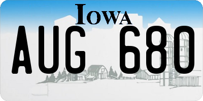 IA license plate AUG680