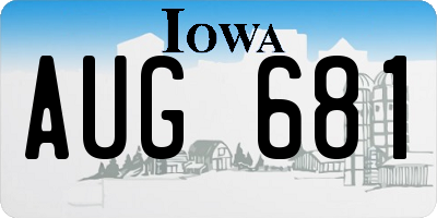 IA license plate AUG681
