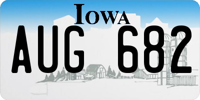 IA license plate AUG682