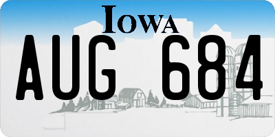IA license plate AUG684