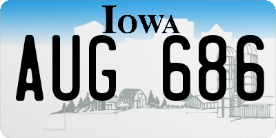 IA license plate AUG686