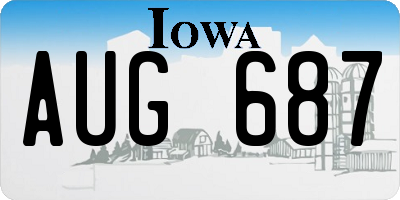IA license plate AUG687
