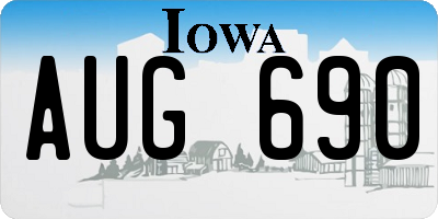 IA license plate AUG690