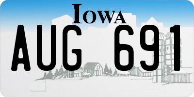 IA license plate AUG691