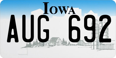 IA license plate AUG692