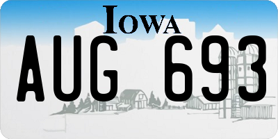 IA license plate AUG693