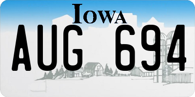 IA license plate AUG694
