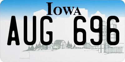 IA license plate AUG696