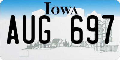 IA license plate AUG697