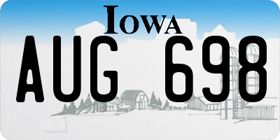 IA license plate AUG698