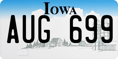 IA license plate AUG699