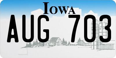IA license plate AUG703