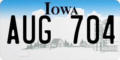 IA license plate AUG704