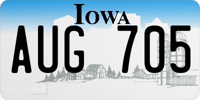 IA license plate AUG705