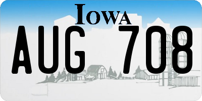 IA license plate AUG708
