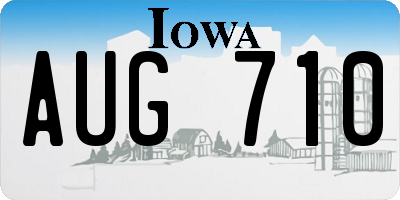 IA license plate AUG710