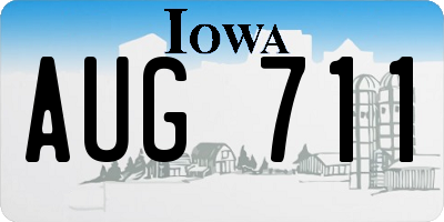 IA license plate AUG711