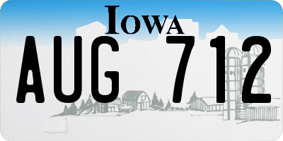 IA license plate AUG712