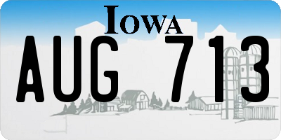 IA license plate AUG713